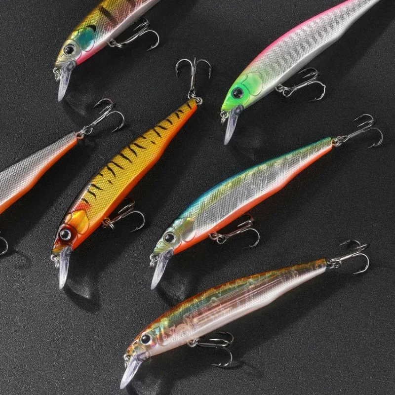 Señuelo de Pesca de pececillos, cebo duro flotante de 85mm y 110mm, Wobbler Jig Bait Crankbait, aparejos de Pesca de lubina a rayas, 1 unidad