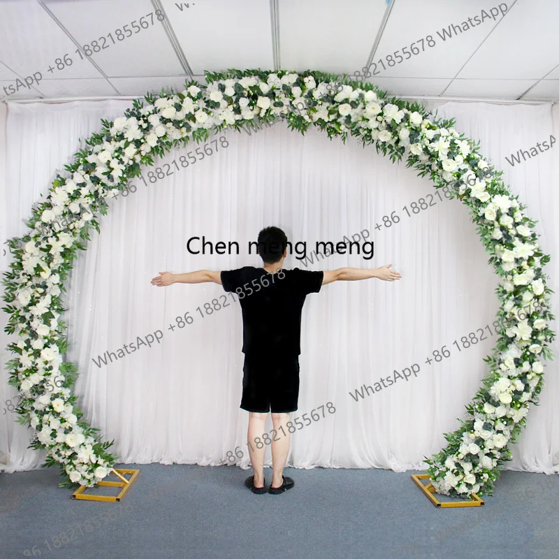 Outdoor Wedding Arch Iron Double Arches, Geometric Shelf, Artificial Flower Stand, Party Stage Backdrop Decor Arches,Frame