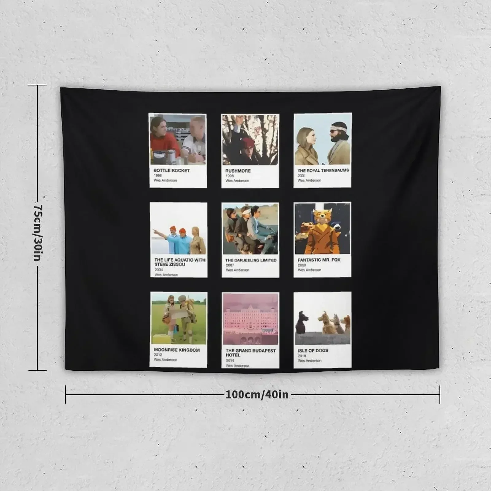 Pantone Wes Anderson Tapestry Room Decore Aesthetic Wall Deco Tapestry