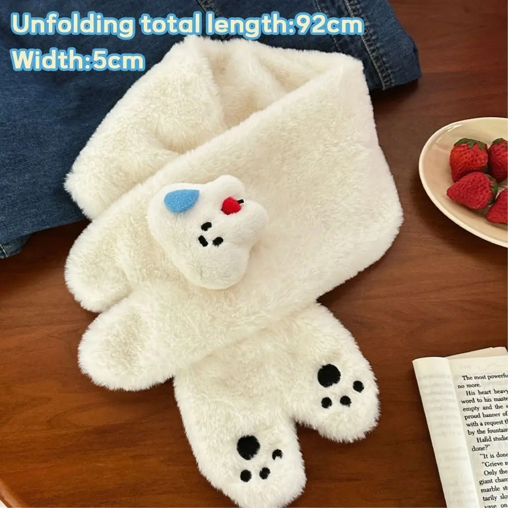 Cartoon Plush Gloves Windproof 3D Puppy/Rabbit Scarf Warm Neck Protection Mittens Gift