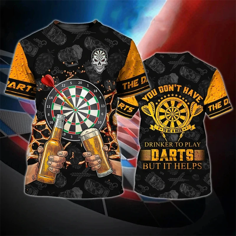 

Dart League T Shirts For Men Competition T Shirt Fashion Round Target Darts 3D Printed Streetwear Casual Oversized Mens Clothing