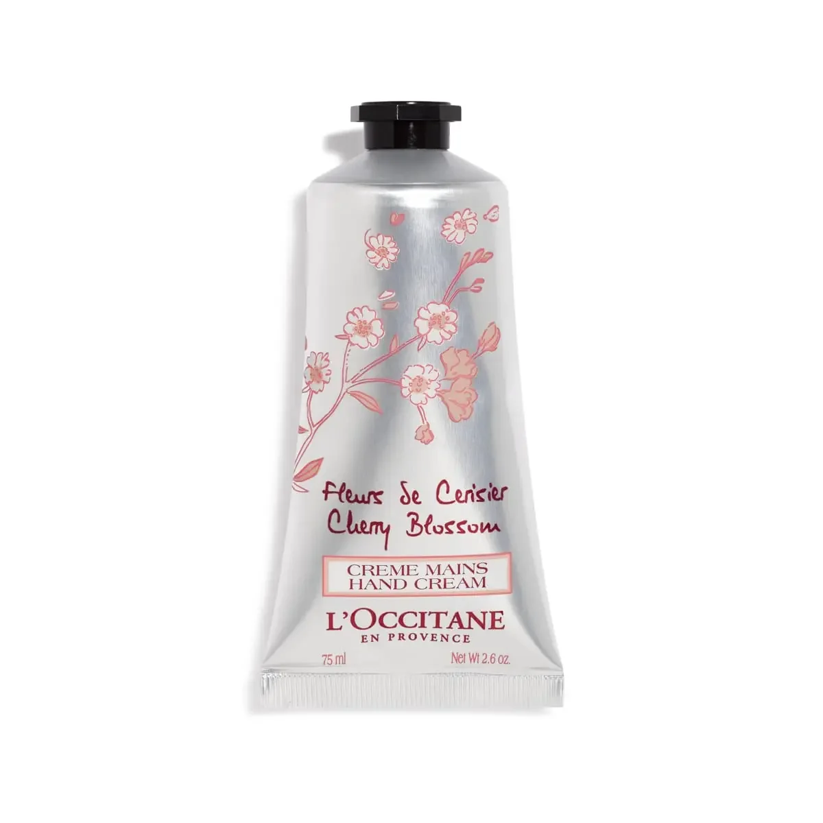 L'OCCITANE Crema de manos con flor de cerezo y rosa, flor de naranja, nutritiva, hidratante, cuidado de la piel seca, absorción rápida, no graso (75 ml)