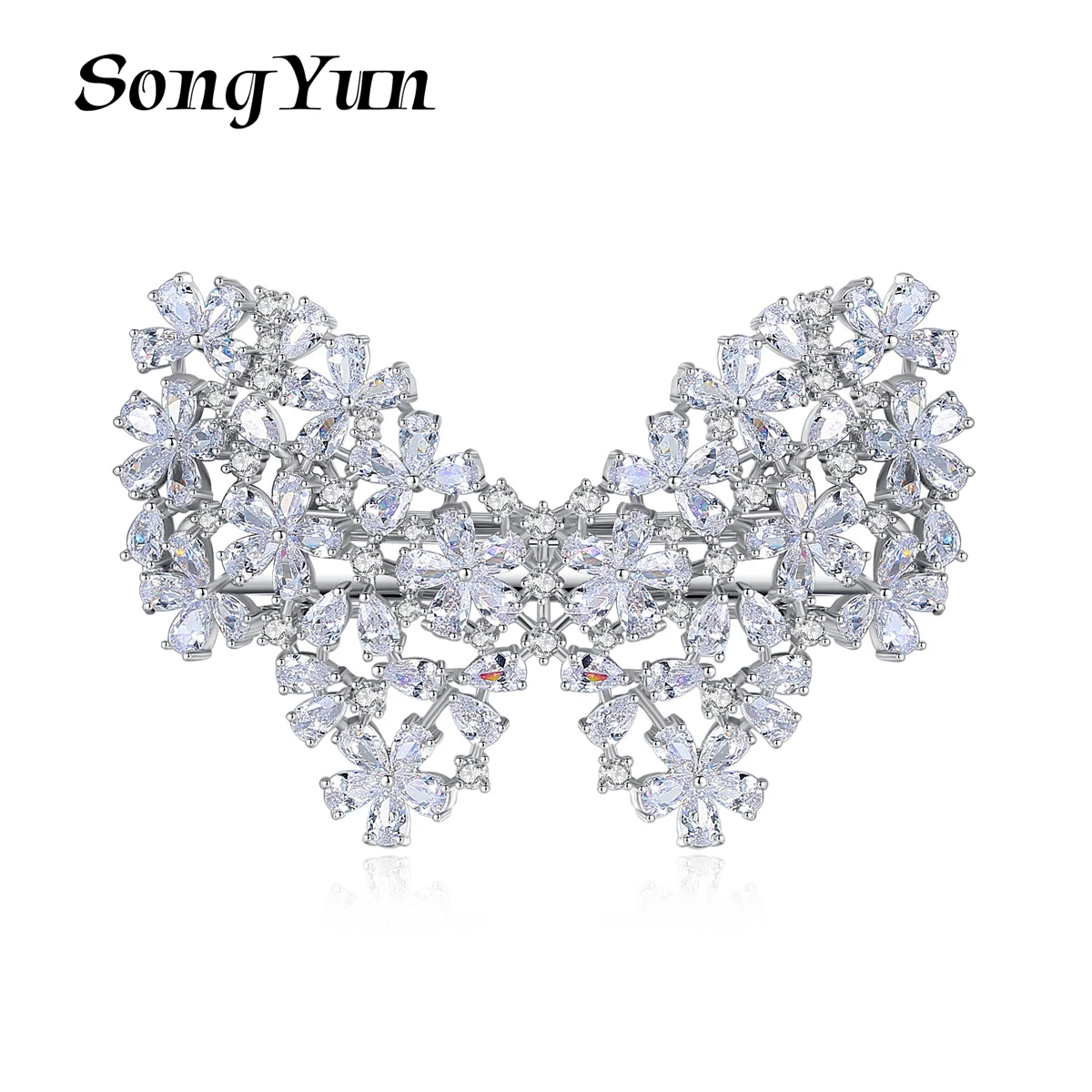 

Заколка для волос SongYun Jewelry Manufacturer MHT в форме бабочки с цирконием - элегантный роскошный аксессуар для волос для изысканных образов.