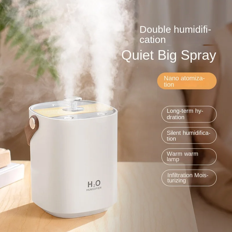 Humidificador portátil silencioso de doble pulverización para el hogar, oficina, dormitorio, Gran Salida de niebla, nuevo