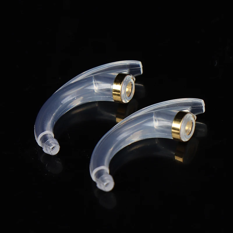 

2Pcs Earmold Model Hook Anti-howling Elbow Tubing Connector For Ear Hearing Aid