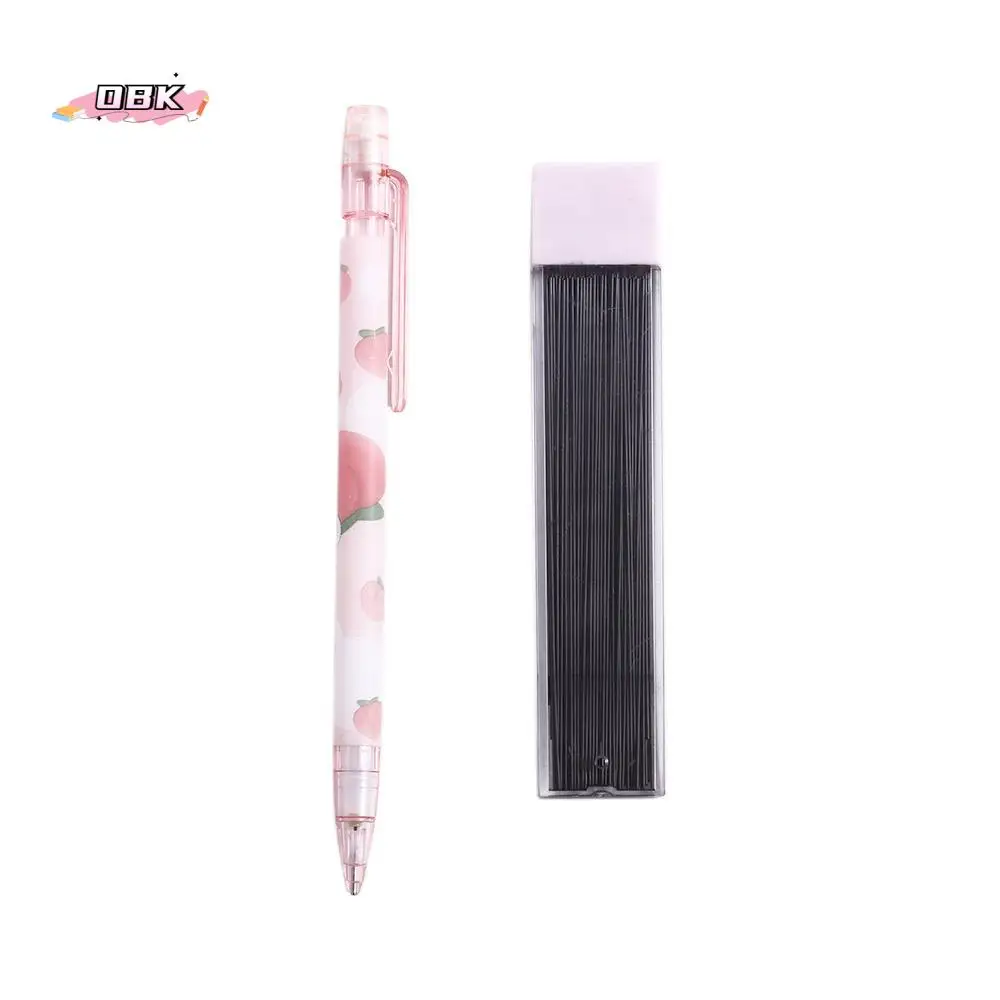 Cute Stationery 0.5mm Pencil Refill Pink Peach Movable Pencil Mechanical Pencil Press Pen Automatic Pencils