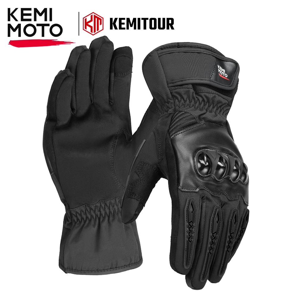 

KEMIMOTO Motorcycle Gloves Winter Warm Waterproof Touchscreen Riding Gloves For Motocross Riding ATV UTV Snowmobile