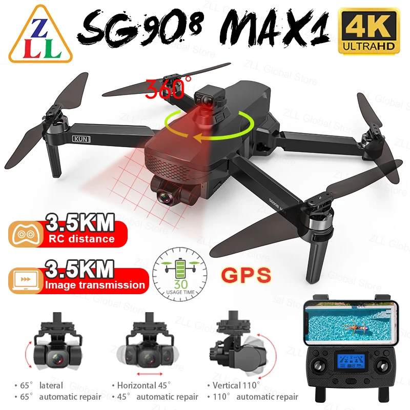 

Top SG908 Max / SG908 Pro GPS Drone 4K Profesional 3-Axis Gimbal HD Camera 2.4G Wifi Dron 3KM RC Helicopter Quadcopter VS SG906