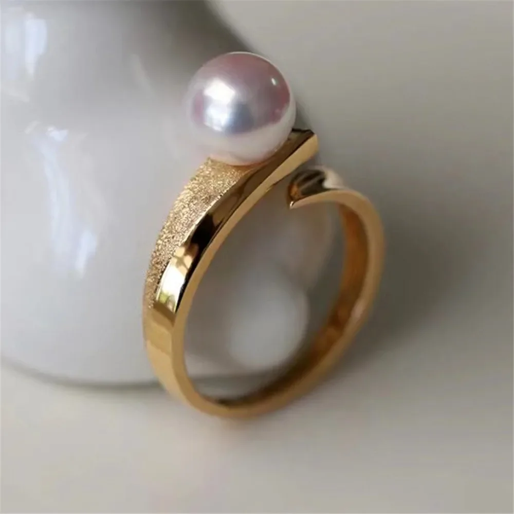 Solid S925 Sterling Silver Pearl Ring Setting For Women DIY Handmade Adjustable Ring Material Fine Jewelry Accessories SJ013