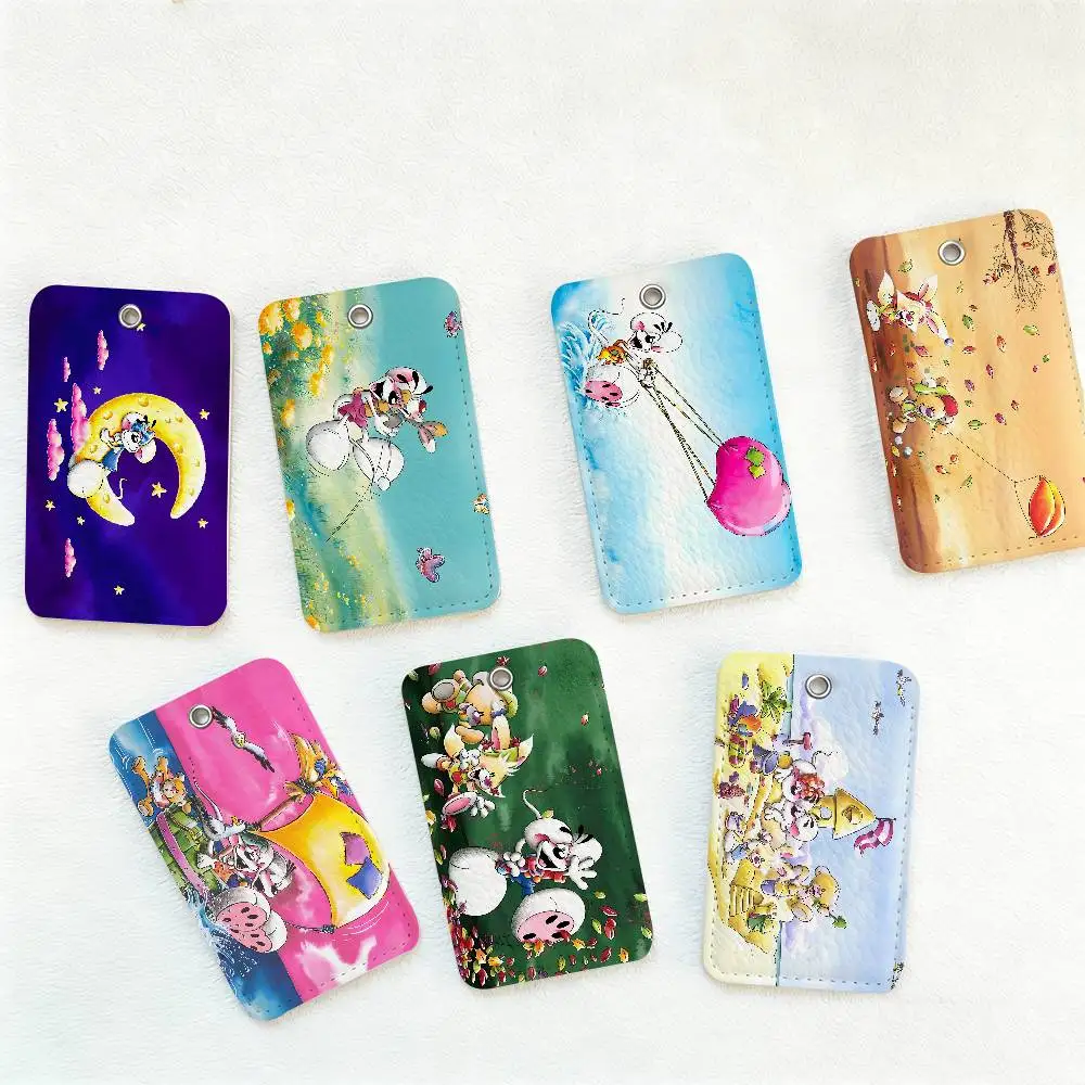 Popular Character D-Diddl PU Soft Leather Rectangular Key Card Holder Induction Elevator Protection Cover Youth Faion Accory