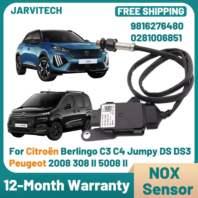 

New NOX Sensor 9816276480 For CITROEN Berlingo C-ELYSEE C3 C4 III Jumpy DS DS3 DS4 For Peugeot 2008 3008 308 301 5008 0281006851