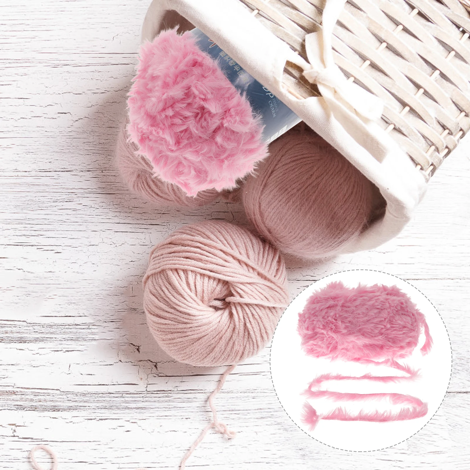 

2pcs Imitation Mink Chunky Soft Anti-Pilling Super Yarn For Crochet Knitting Scarf Hat Blanket Acrylic Wool Craft Diy