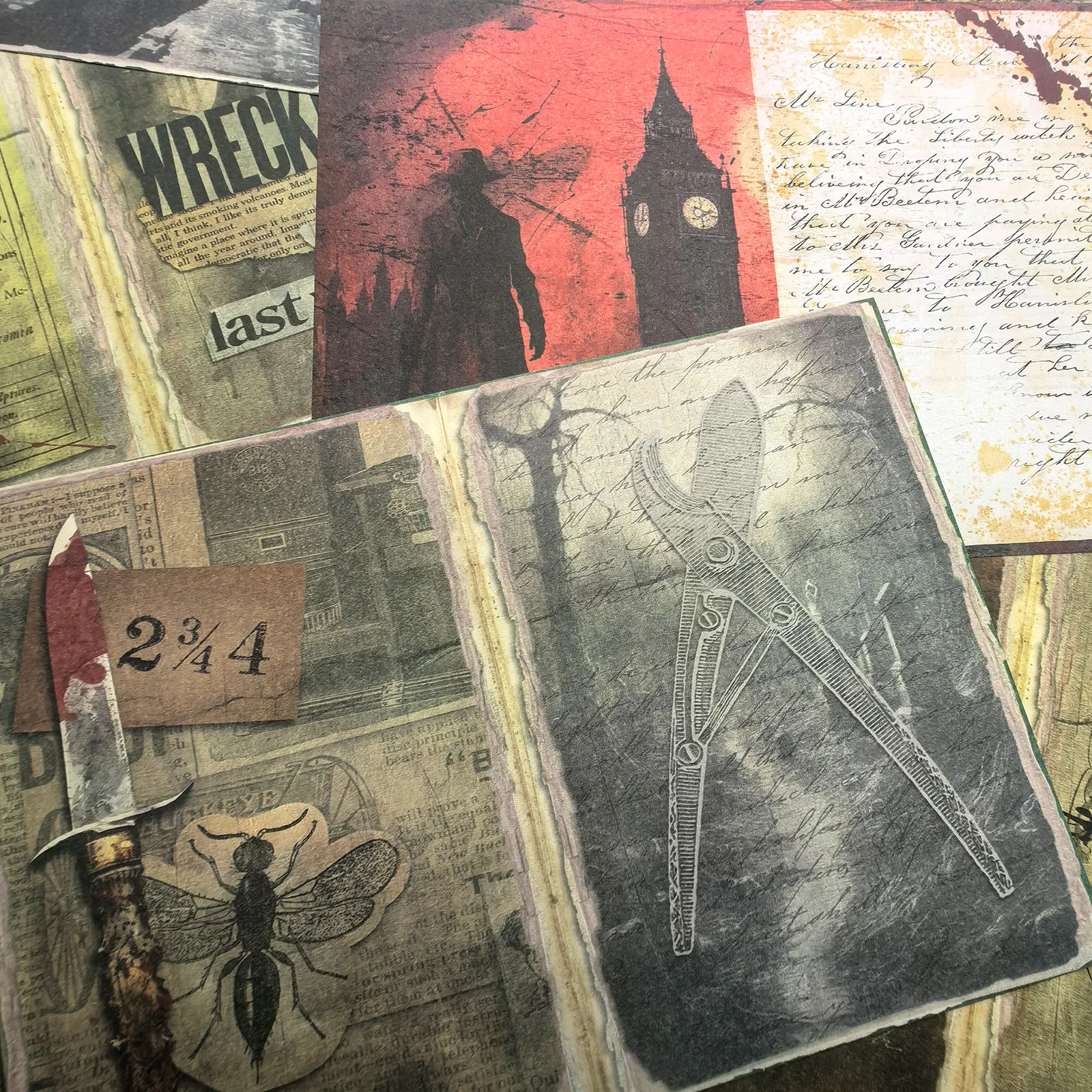 Viguscraft 10 أوراق مقاس A5 شخصية أمريكية داكنة هيكل عظمي غير المرغوب فيه مجلة مذكرات سكرابوكينغ