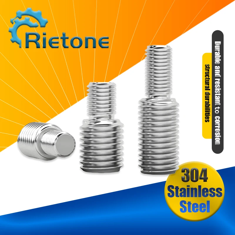 

Винты с двойной головкой из нержавеющей стали 304, переходник с резьбой M3 M4 M5 M6 M8 M10 M12 M14 M16 M20, переходный болт с наружной резьбой