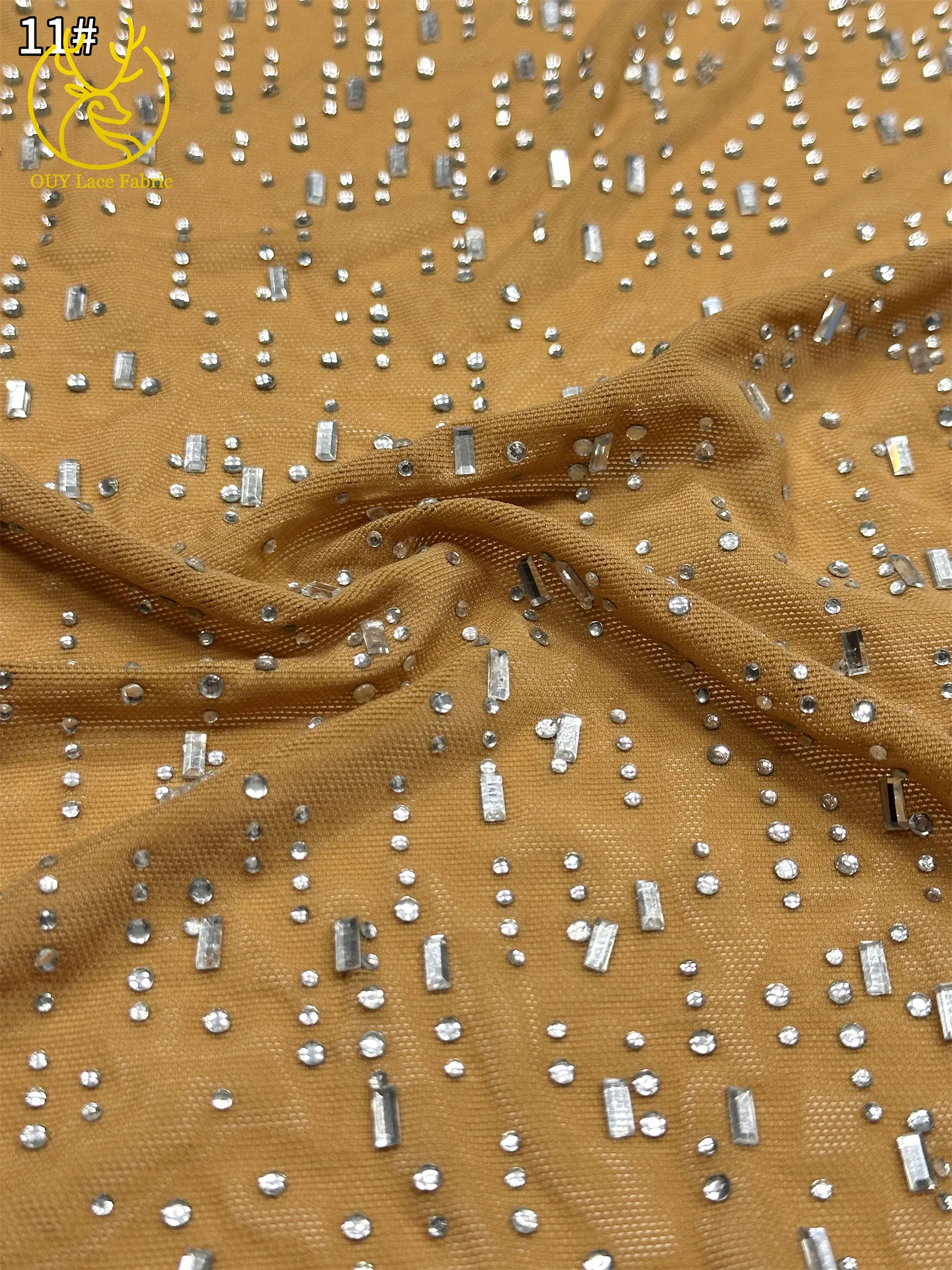 Königsblauer afrikanischer Spitzenstoff mit Glassteinen 2026 Luxuriöser französischer Stretch-Mesh-Spitzenstoff für nigerianische Party- und Abendkleider – Detail 20