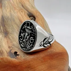 Pavilion Towers Ring 316L Stainless Steel Jewelry Street Party Punk Men Vintage Ring