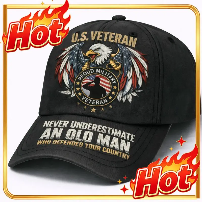 Custom Significant U.S. Veteran Cap: Striking Eagle-Themed Graphic with Honor-Focused Service Messaging