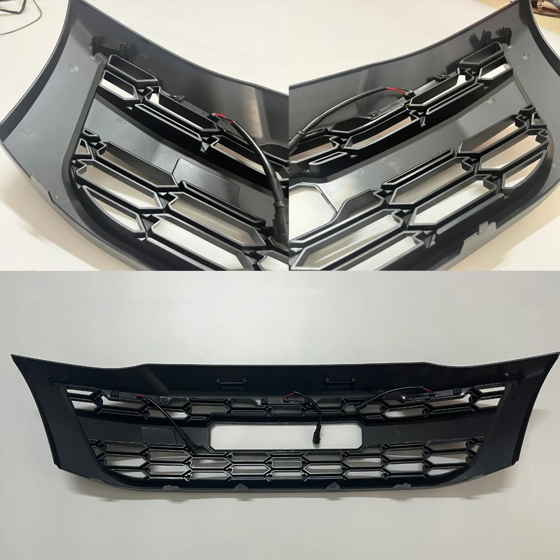 Modified GR Racing Grill For Hilux Vigo 2012 2013 2014 Radiator Grille LED Front Grills Bumper Mask Mesh Cov