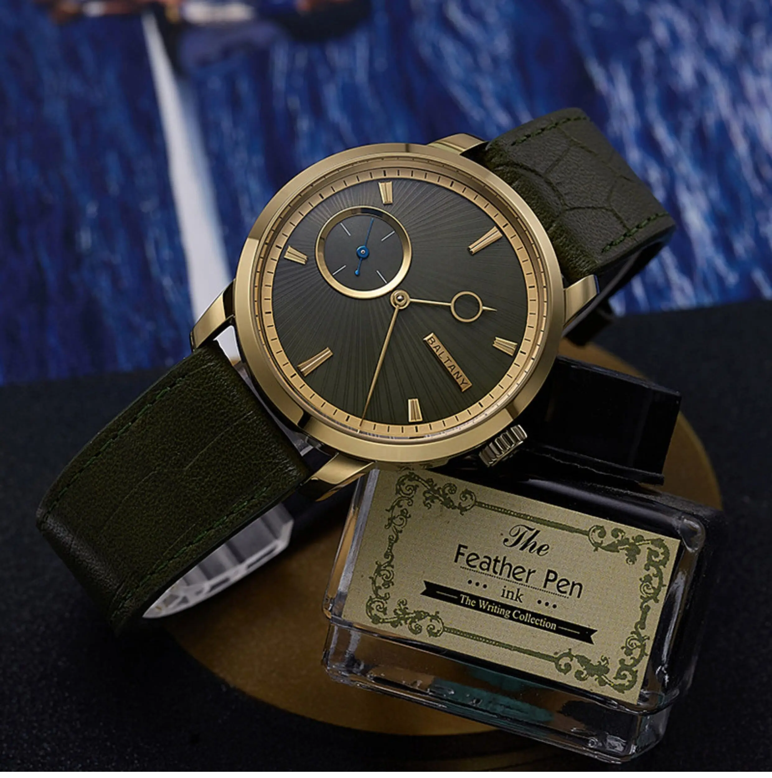 Baltany Men Automatic Watch 38mm Mechanical Wristwatch Sapphire Mirror Waterproof Hangzhou 5215 Micro Rotor MOP Dial