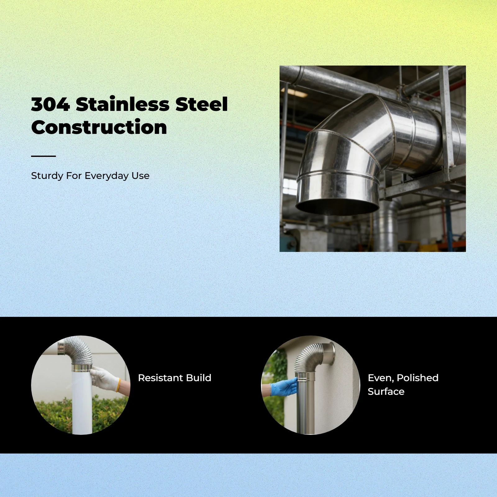 Exhaust Pipe Elbow Stainless Steel 90°/45° Bend Vehicle Use