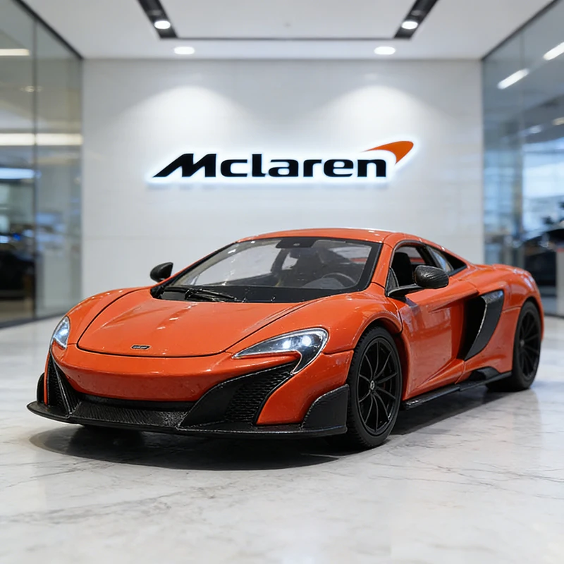 

WELLY 1:24 McLaren 675LT, литая под давлением модель автомобиля из сплава, миниатюрная масштабная модель автомобиля, игрушка для детей
