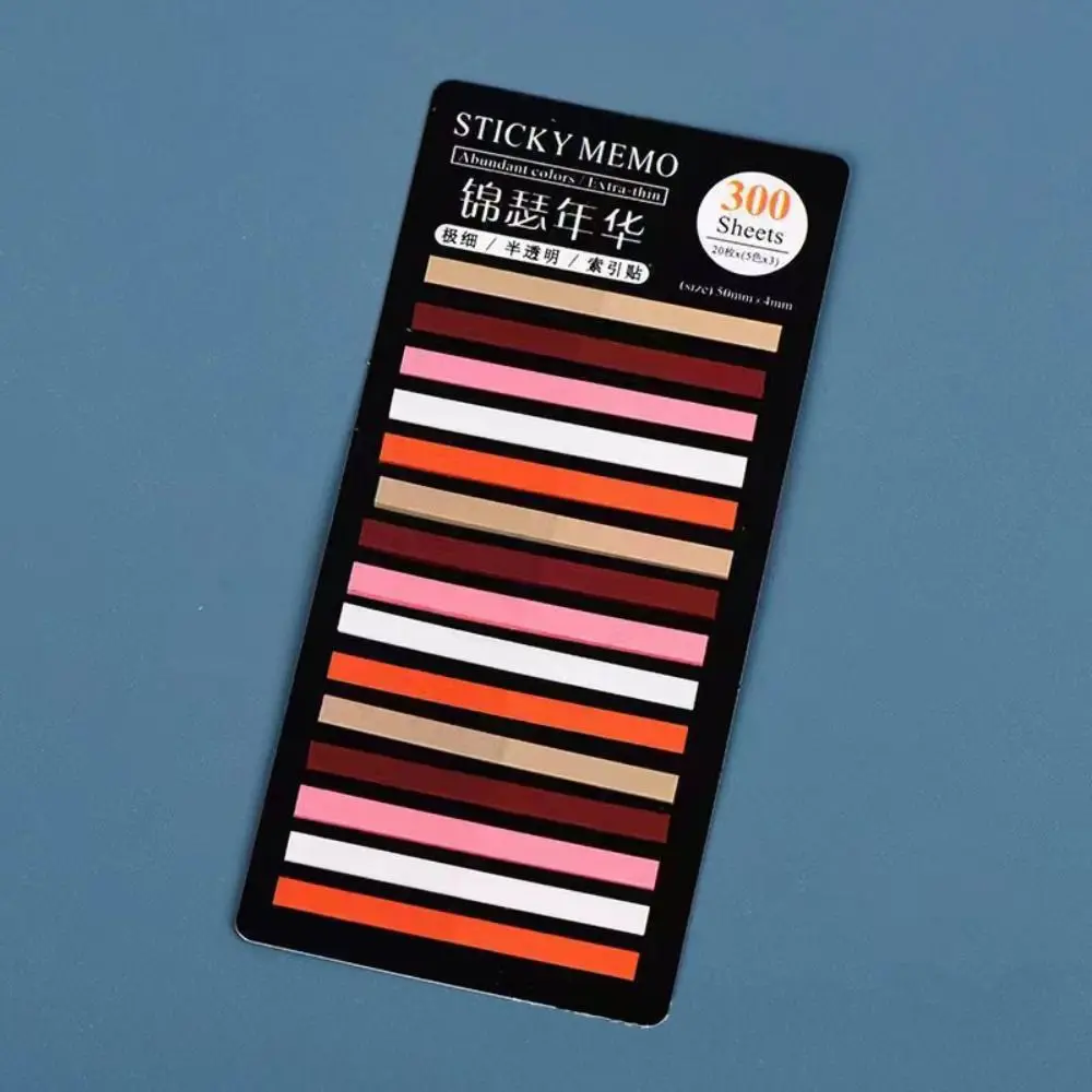 Paper Sticker Notes 300 Sheets Rainbow Index Memo Pad Stationery PET Index Stickers Kawaii Sticky Notepads School