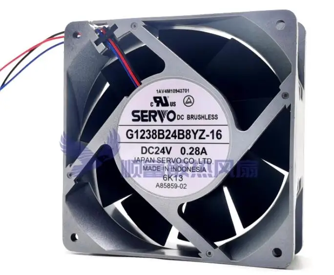 SERVO G1238B24B8YZ-16 DC 24V 0.28A 120x120x38mm 3-Wire Server Cooling Fan