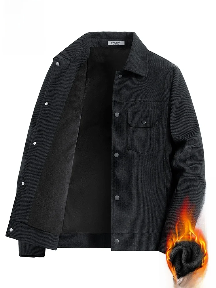 

PaulFrank Men's Corduroy Workwear Jaet Autumn New Fce Lined Premium Casual Outerwear Large Mouth Monkey Light Weight