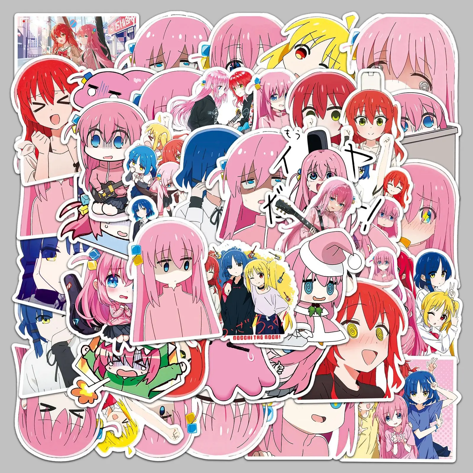 50 piezas de Anime BOCCHI THE ROCK! Pegatinas de Dibujos Animados Japoneses, Chicas de Manga, Gotoh Hitori, Ijichi Nijika, Kawaii, Dibujos, Decoraciones