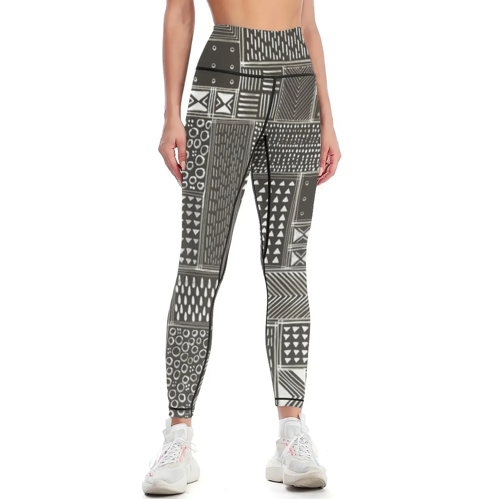 

African Brown Tribal Mud Cloth Leggings Women sportwear sports shirts gym for physical sports woman gym Womens Leggings