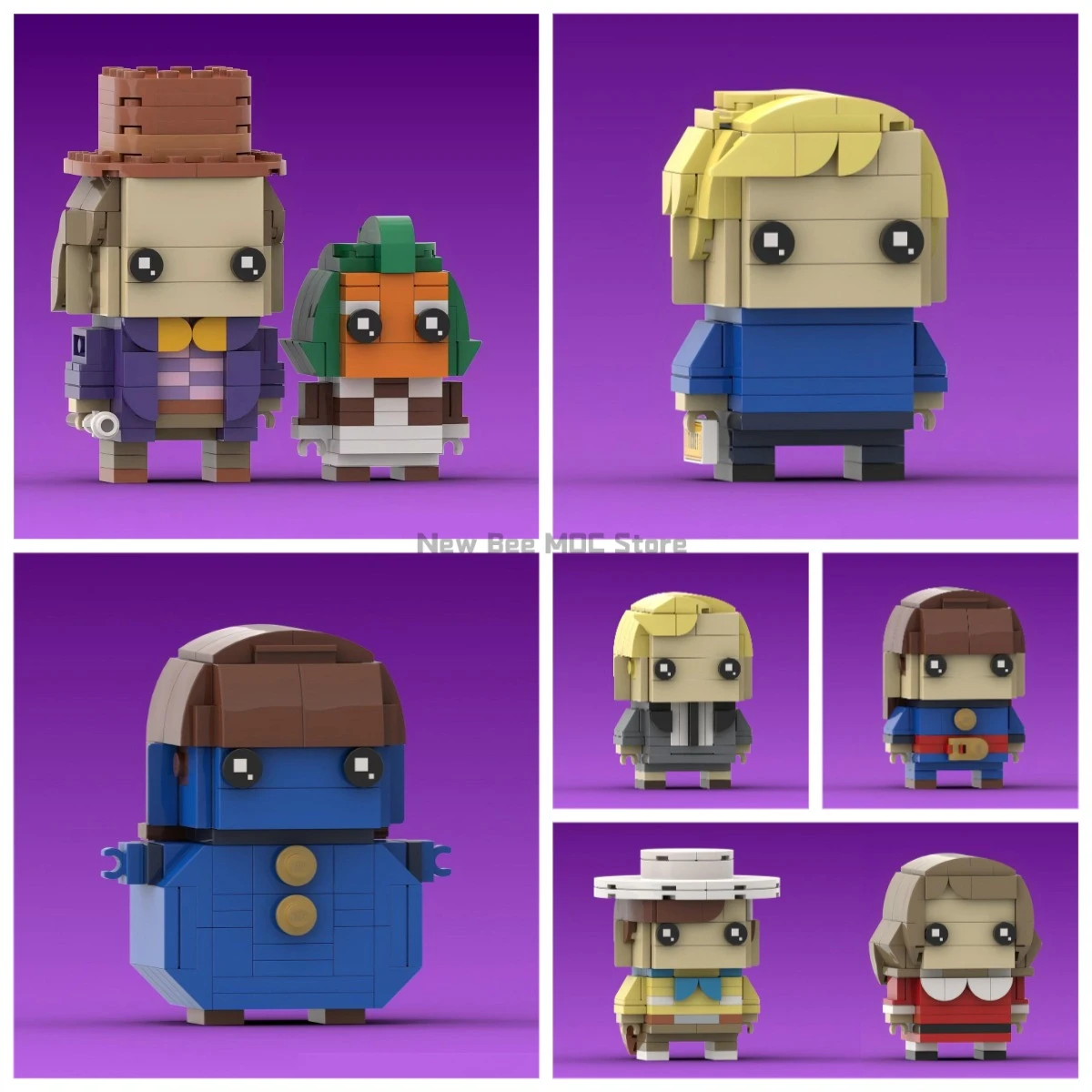 سلسلة الأفلام الكلاسيكية اللبنات MOC تشارلي الشوكولاته BrickHeadz ويلي ونكا عروسة كارتون نموذج لتقوم بها بنفسك ألعاب تجميع الأطفال هدية