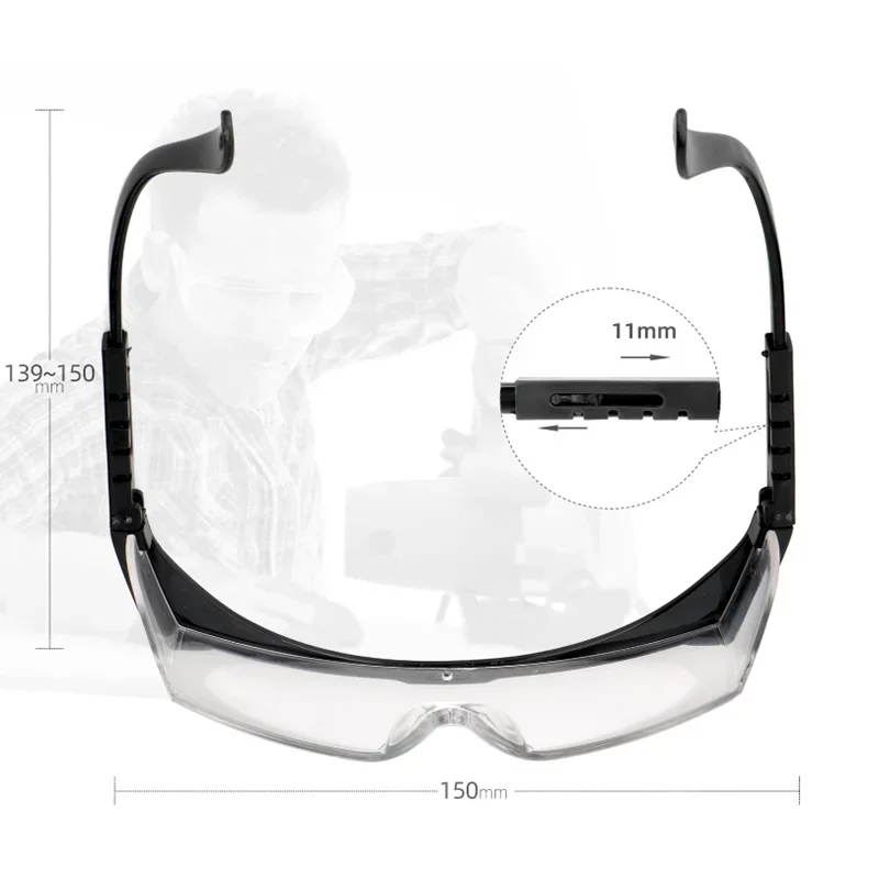 Gafas de seguridad antisalpicaduras para el trabajo, lentes de protección ocular para laboratorio, protección Industrial contra el viento y el polvo, 1/10 piezas