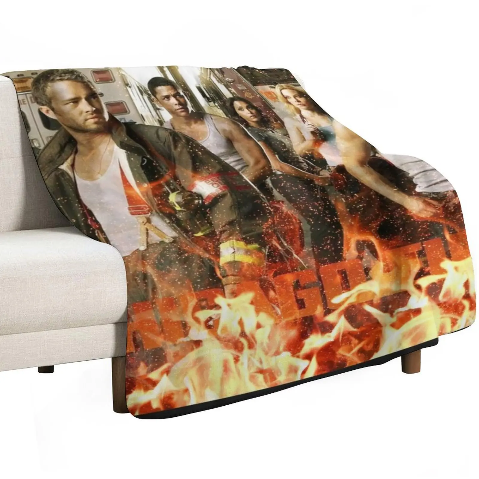 Chicago Fire Throw Blanket Vintage warm winter Sofa Throw bed plaid Plaid on the sofa Summer Blankets