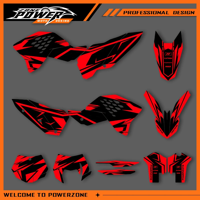 POWERZONE Motocross For KTM SXF 2007 2008 2009 2010 EXC 2008 2009 2010 2011 Graphics Background Sticker Decal Kits Customized 05