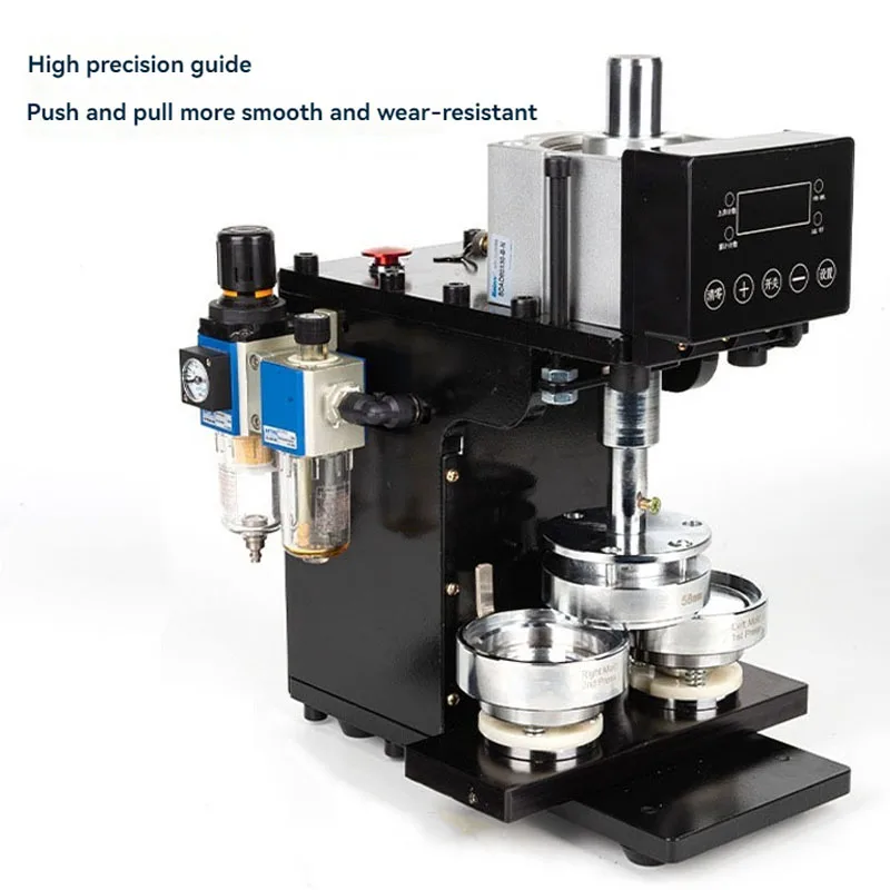 Automatic Induction Stamping Pneumatic Badge Machine Desktop Pin Button Press Cutter Making Machine DIY Tool