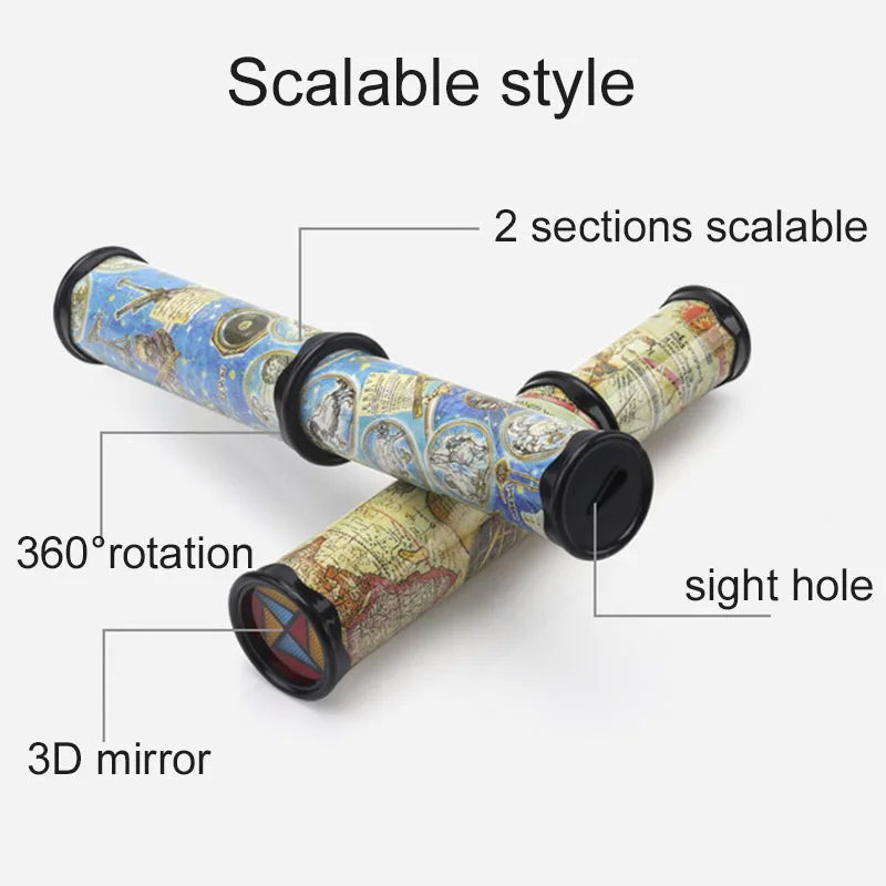 Kaléidoscope à Rotation évolutive 30cm, 1 pièce, jouet magique modifiable et réglable, jouet du monde coloré fantaisie pour enfants, jouet éducatif classique