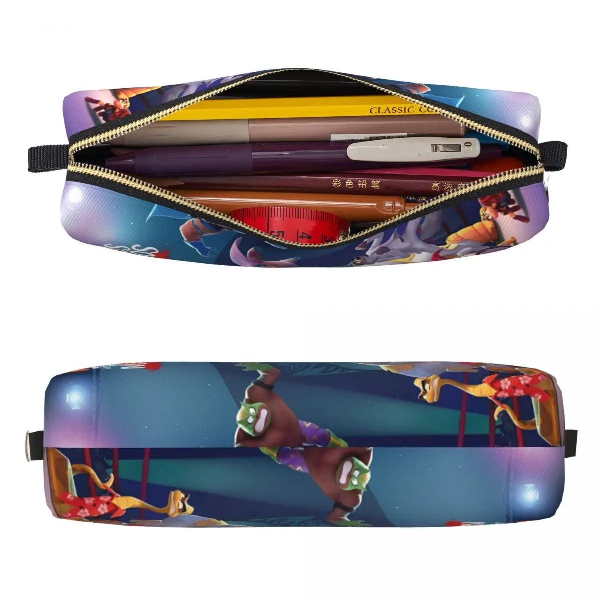 2025 فيلم The Bad Guys 2 مقلمة حقيبة أقلام للطلاب تخزين كبير اللوازم المدرسية مقلمة التجميل