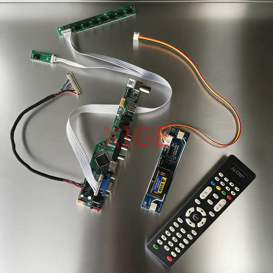 

Matrix Controller Drive Board Fit M185XW01 LM185WH1 LQ185T1LGN2 HT185WX1 2CCFL HDMI+VGA+AV+USB LVDS 30-Pin 1366x768 1366*768 Kit
