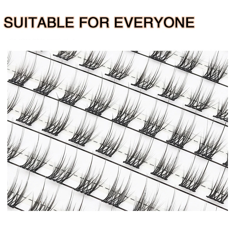 Fluffy Handmake False Eyelashes  Natural Cat Eye Lashes Transparent stem Faux mink Lashes Thick Soft Curly Lashes