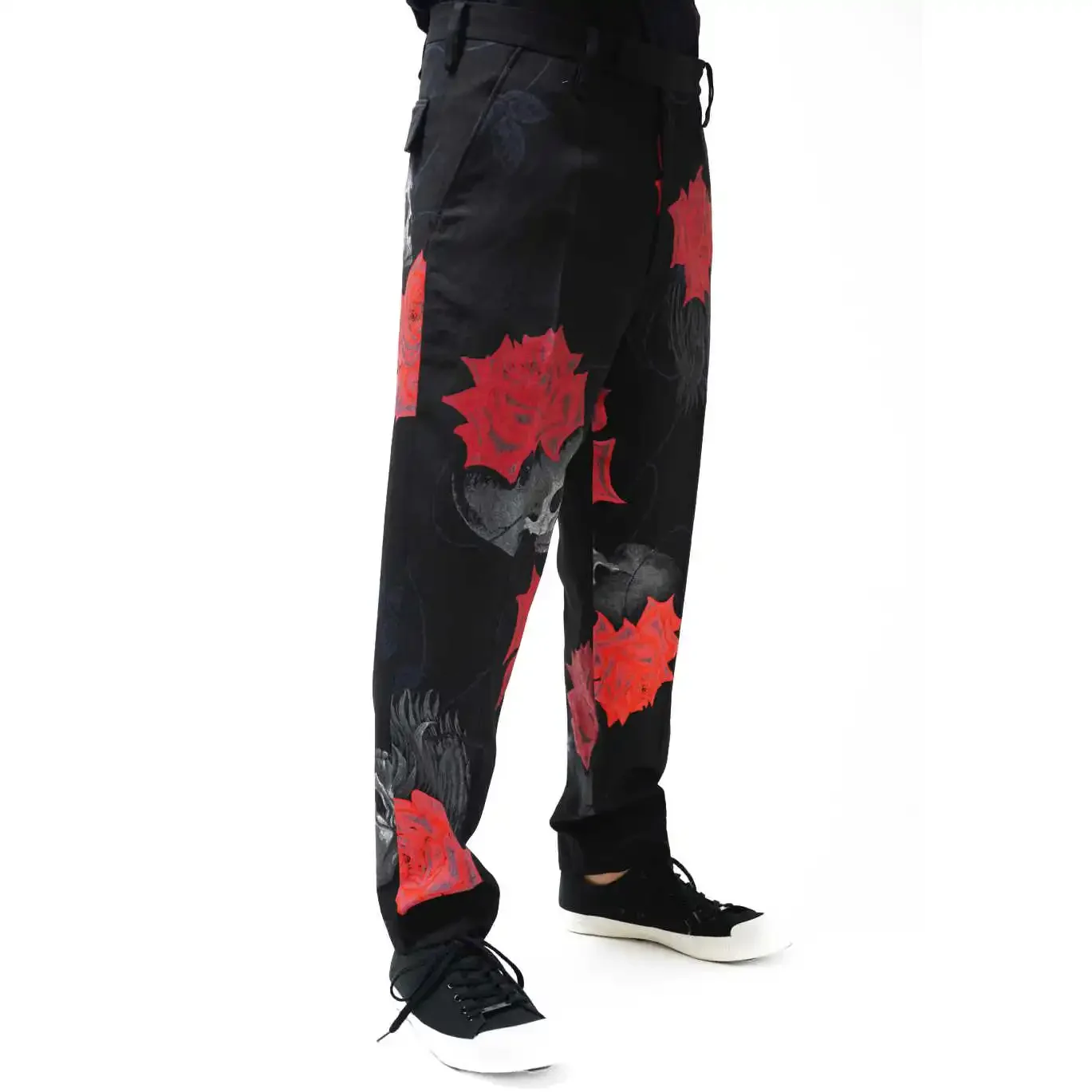 سراويل YOJI OOAK GABARDINETROUSERS Skeleton Rose ذات المقاس النحيف #2