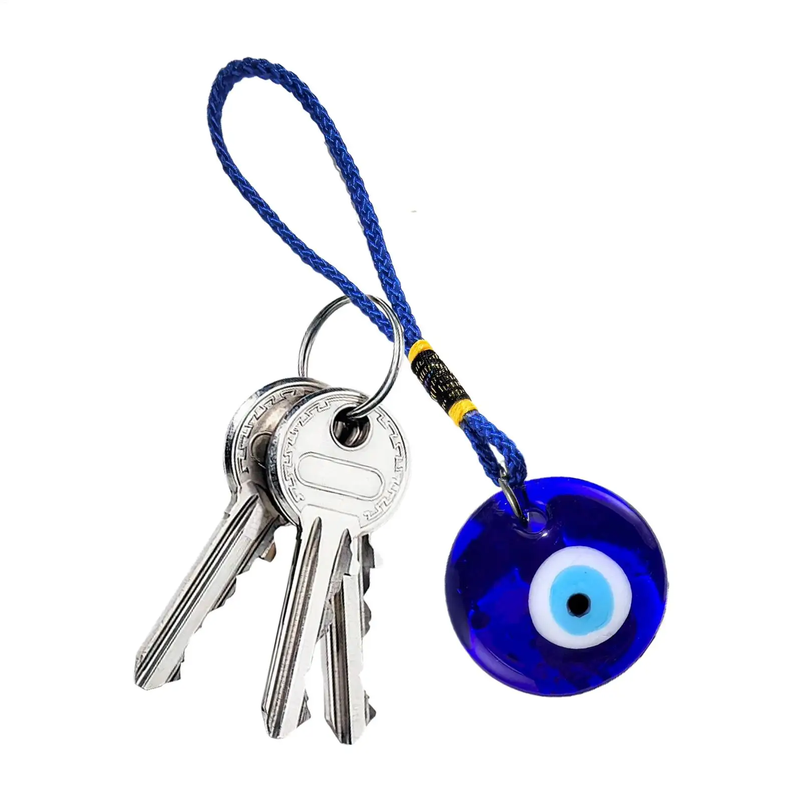 Resin Evil Eye Keychain Pendant, Blue Glassy Nazar Charm Key Ring, Protection A mulet Gift For Women Teens Students