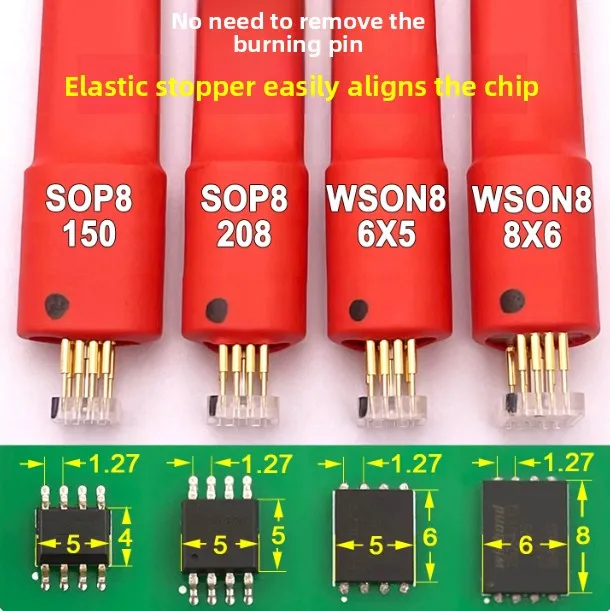 Notebook, desktop BIOS free disassembly burning clip reading and writing burning needle, octagonal spring needle SOP8 WSON8
