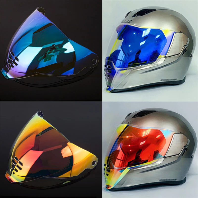 Motorcycle Helmet Visor Shield Fliteshield Mirrored Airflite Faceshield Replacement Face Shield for ICON Airflite Helmets.