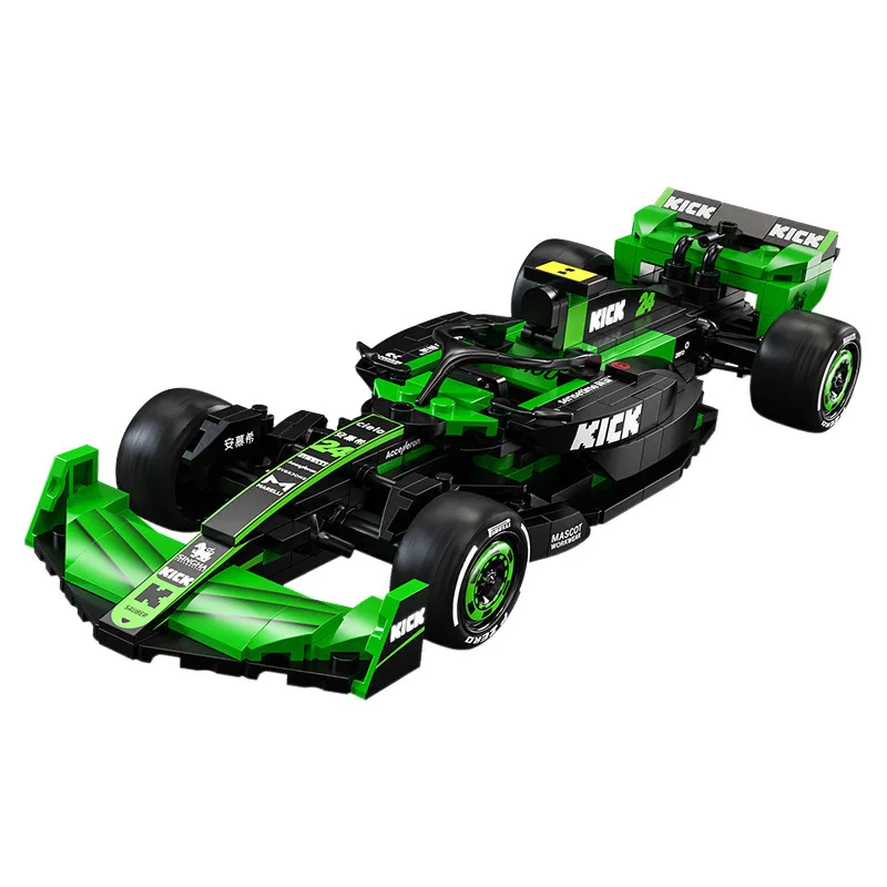 Technical F1 Racing Car Building Block 1:24 Scale Model 2024 Kicks Saubers C44 Formula 1 Vehicle Bricks Racers Figures Toys