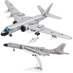 1490PCS Technical H-6k Long-Range Bomber Attack Aircraft Building Blocks Military Stealth Fighter Bricks Toys Children Boy Gifts