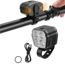 Bike Headlight With Horn Ultra Bright Bicycle Light With Bell USB Rechargeable Bike Front Light Bike Safety Light