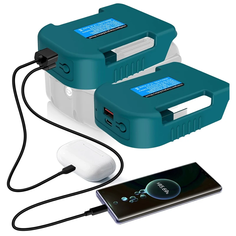 

Держатель батареи, пряжка ремня с USB Type-C для литий-ионного аккумулятора Makita 18 В BL1850 BL1860, адаптер для аккумулятора, зарядное устройство, портативная зарядка