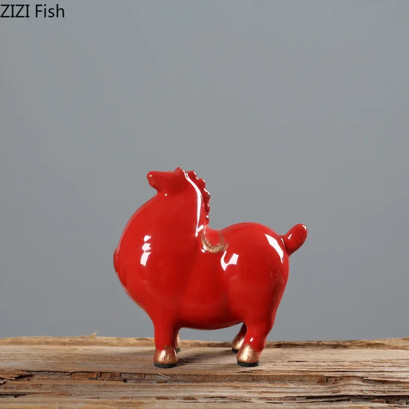 

Minimalist Fat Horse Statue Room Aesthetics Ornaments Horse Ceramic Sculpture Living Room Decoration Crafts Vintage Home Decor