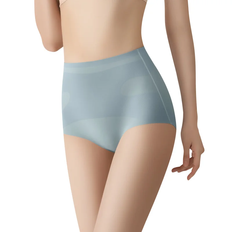 2PCS Women\'s Panties Sexy Breathable No Curling Tighten the Abdomen Butt Lift Skin-friendly High Waist Thin and Traceless Briefs