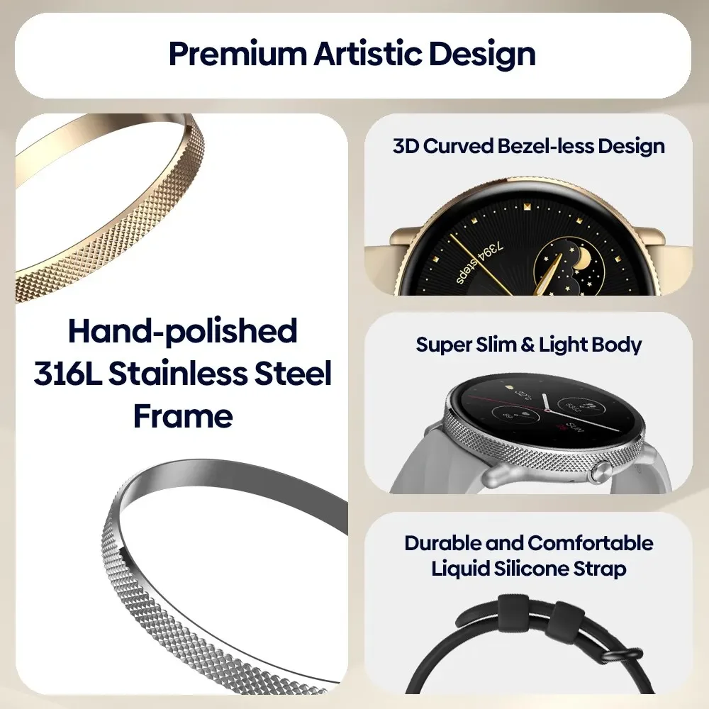 

GTR 3 Pro Voice Calling Smart Watch Display 316L Stainless Steel Fitness Smartwatch Women